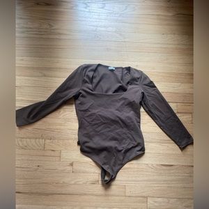 Free People Squareneck Bodysuit - Brown